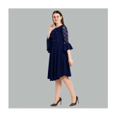 Sheetal associates - Blue Crepe Womens Fit & Flare Dress ( Pack of 1 ) - None