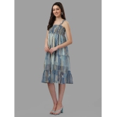 gufrina Rayon Printed Midi Womens Fit & Flare Dress - Blue ( Pack of 1 ) - None