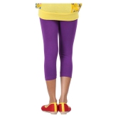 BEIGE,FUCSHIA AND PURPLE COLOURS CAPRI LEGGINGS FOR GIRLS - 9-10 Years