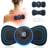 UK-0029 Full Body Mini Butterfly TENS Massager with 8 Modes, 19 Levels Electric Rechargeable Portable EMS Patch for Shoulder, Neck, Arms, Legs, Men/Women