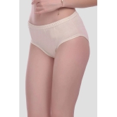 Elina - Grey Cotton Solid Womens Briefs ( Pack of 3 ) - None