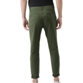 Men Regular Fit Green Cotton Blend Trousers