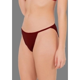 Madam Cotton Lycra Solid Womens No Panty Line ( Maroon ) - None