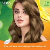 Nisha Creme Hair Color 7.0 Dark Blonde 120g Pack of 2, Permanent Hair Colour for Long Lasting Hair, 100% Grey Coverage