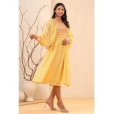 Juniper - Yellow Georgette Womens Fit & Flare Dress ( Pack of 1 ) - None