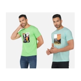 CHOZI Cotton Blend Regular Fit Printed Half Sleeves Mens T-Shirt - Multicolor ( Pack of 2 ) - None