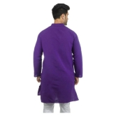 DESHBANDHU DBK Purple 100 Percent Cotton Kurta Single - None