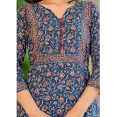 Vbuyz Cotton Printed Straight Womens Kurti - Blue ( Pack of 1 ) - None