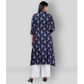 MAUKA - Navy Blue A-line Rayon Women's Stitched Salwar Suit ( Pack of 1 ) - 3XL