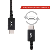 boAt A400 USB Type C Data Cable | Premium C Type Data Cable with 480Mbps Transfer Speed, Tangle free cable, Reversible Connector Grey