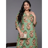 Plus Size Floral Printed Sequinned Kurta with Palazzos