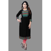 haya fashion - Black Rayon Women's Straight Kurti ( Pack of 1 ) - None