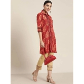 Juniper - Red Rayon Womens A-line Kurti ( Pack of 1 ) - None