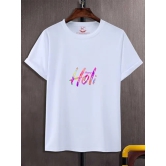 NITYANAND CREATIONS Round Neck White Holi T-Shirt for MEN-HOLI-T-SHIRT-11539-XL