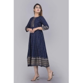 SIPET - Blue Rayon Womens Flared Kurti ( Pack of 1 ) - None