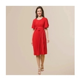 Fabflee - Red Polyester Womens Fit & Flare Dress ( Pack of 1 ) - None