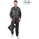 Penyan™ Mens and Womens Waterproof Solid Rain Wear Suit/Rain Coat with Tapping on Joints (Black, Free Size) - Freesize