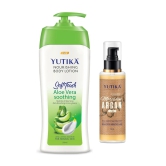 Yuthika Aloe Vera Body Lotion 500ml and Moroccan Argan Oil for Hair 100ml, Bodylotion and Argan Hair Oil Combo Pack