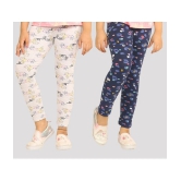 Ariel - Beige Cotton Girls Leggings ( Pack of 2 ) - None