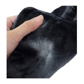 PENYAN Women's Black Faux Fur Solid Leg Warmer Mid Length Socks ( Pack of 1 ) - None