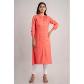 MAUKA - Peach Rayon Women's Front Slit Kurti ( Pack of 1 ) - None