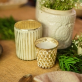 Gilded Honeycomb Glass Candle