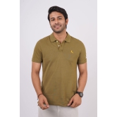 Men's Olive Green Embroidery Polo T-Shirt