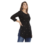 JC4U - Black Rayon Womens Straight Kurti - M