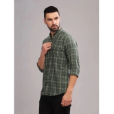 Paul Street 100% Cotton Slim Fit Checks Full Sleeves Mens Casual Shirt - Olive ( Pack of 1 ) - None