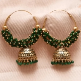 Traditional Ethnic Fancy Green Color hoop Oxidized Jhumka Jhumki for Women Alloy Jhumki Earring, Drops & Danglers, Chandbali Earring, Earring Set