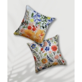 Blooming Dales Flowery Modern Chic Designer Velvet Cushion Cover (Multicolour)