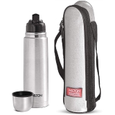 Milton Thermosteel Flip Lid Flask - Stainless Steel Insulated Bottle for Hot and Cold Beverages - 500 ML / 1000 ML - Silver