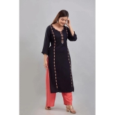 Kapadia - Black Rayon Womens Straight Kurti ( Pack of 1 ) - None