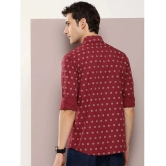 Dillinger 100% Cotton Regular Fit Printed Full Sleeves Mens Casual Shirt - Maroon ( Pack of 1 ) - None