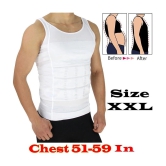 Size XXL Weight Loss Slimming Shirt Waist Belt Body Shaper - White