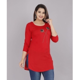 JC4U - Red Rayon Womens Straight Kurti ( Pack of 1 ) - None