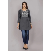 JC4U - Grey Rayon Womens Flared Kurti ( Pack of 1 ) - None