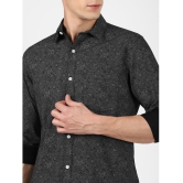 UrbanMark Mens 100% Cotton Full Sleeves Slim Fit Printed Casual Shirt-Black - None