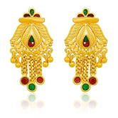 LUV FASHION Golden Jhumki Earrings ( Pack of 1 ) - Golden