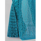 Apnisha - Turquoise Net Saree With Blouse Piece ( Pack of 1 ) - Turquoise