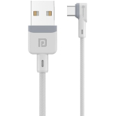 Portronics Konnect L Type C Cable:1.2M Type C USB Cable ,White (POR 1403) - White