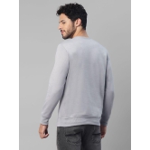 UrbanMark Men Regular Fit Printed Full Sleeves Round Neck Fleece Sweatshirt-Light Grey - None