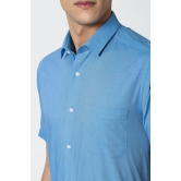 Men Blue Regular Fit Formal Half Sleeves Formal Shirt