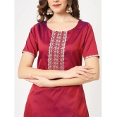 Pannkh Womens Festive Embroidered Round Neck Kurta And Contrasting Pants - None