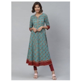 Yash Gallery - Blue Cotton Womens Flared Kurti - M