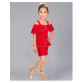 Addyvero - Red Cotton Blend Girls Skater Dress ( Pack of 1 ) - None