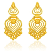 LUV FASHION Golden Jhumki Earrings ( Pack of 1 ) - Golden