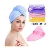 Sakshi Enterprise  HAIR WRAP TOWEL Microfiber hair wrap towel-Set of 3 - Multi Color