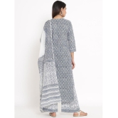 KIPEK - Blue Straight Cotton Womens Stitched Salwar Suit ( Pack of 1 ) - None