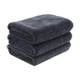 HOMETALES - Grey 1200 GSM Microfiber Cloth For Automobile ( Pack of 3 )